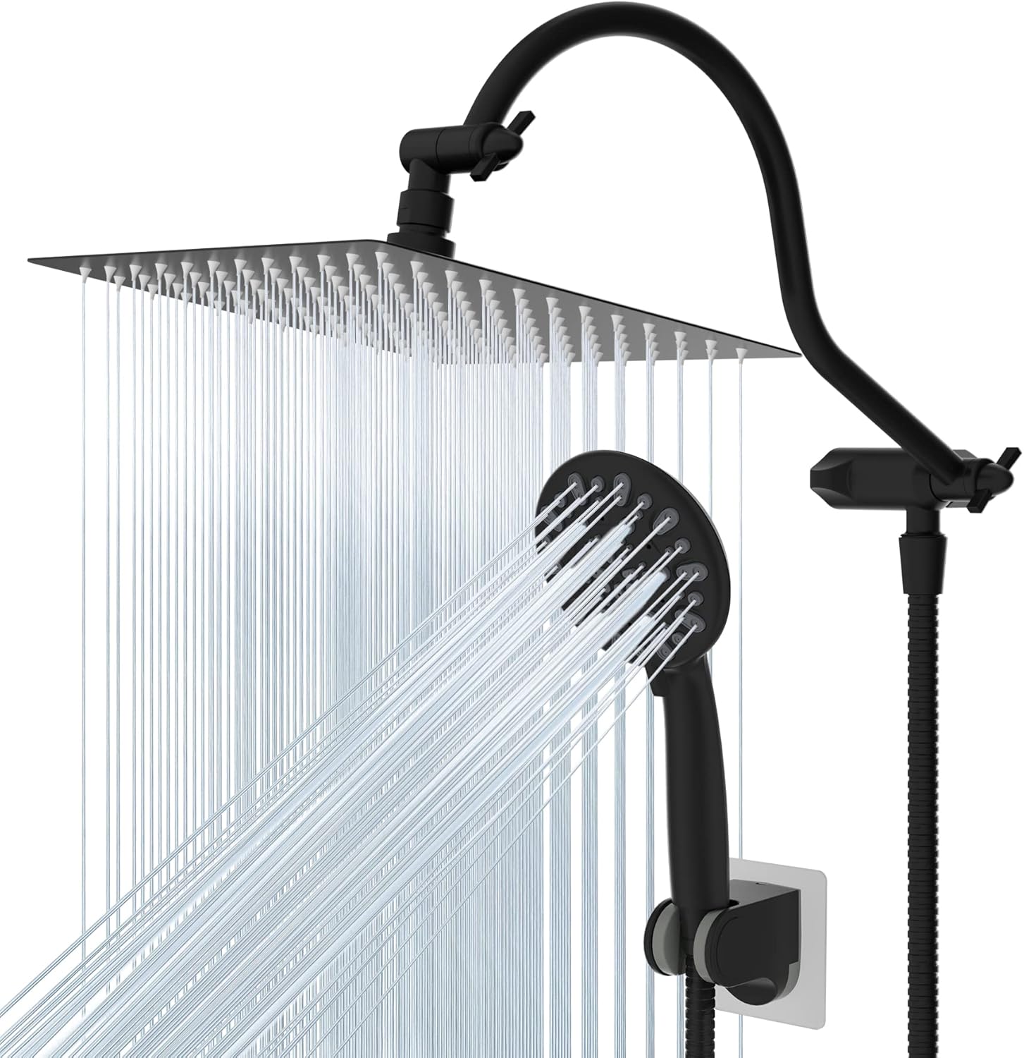 Hibbent All Metal High Pressure 7-Spray Shower Combo