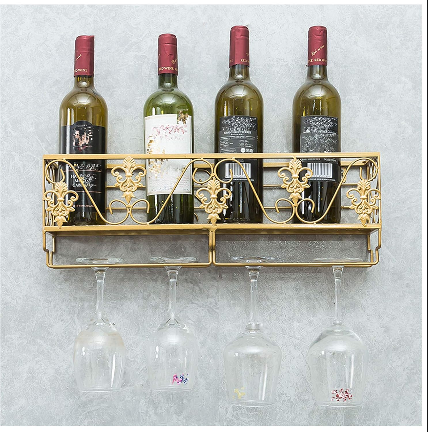 BOCbco Iron Art Wall-Mounted Wine Racks 25Cm10Cm