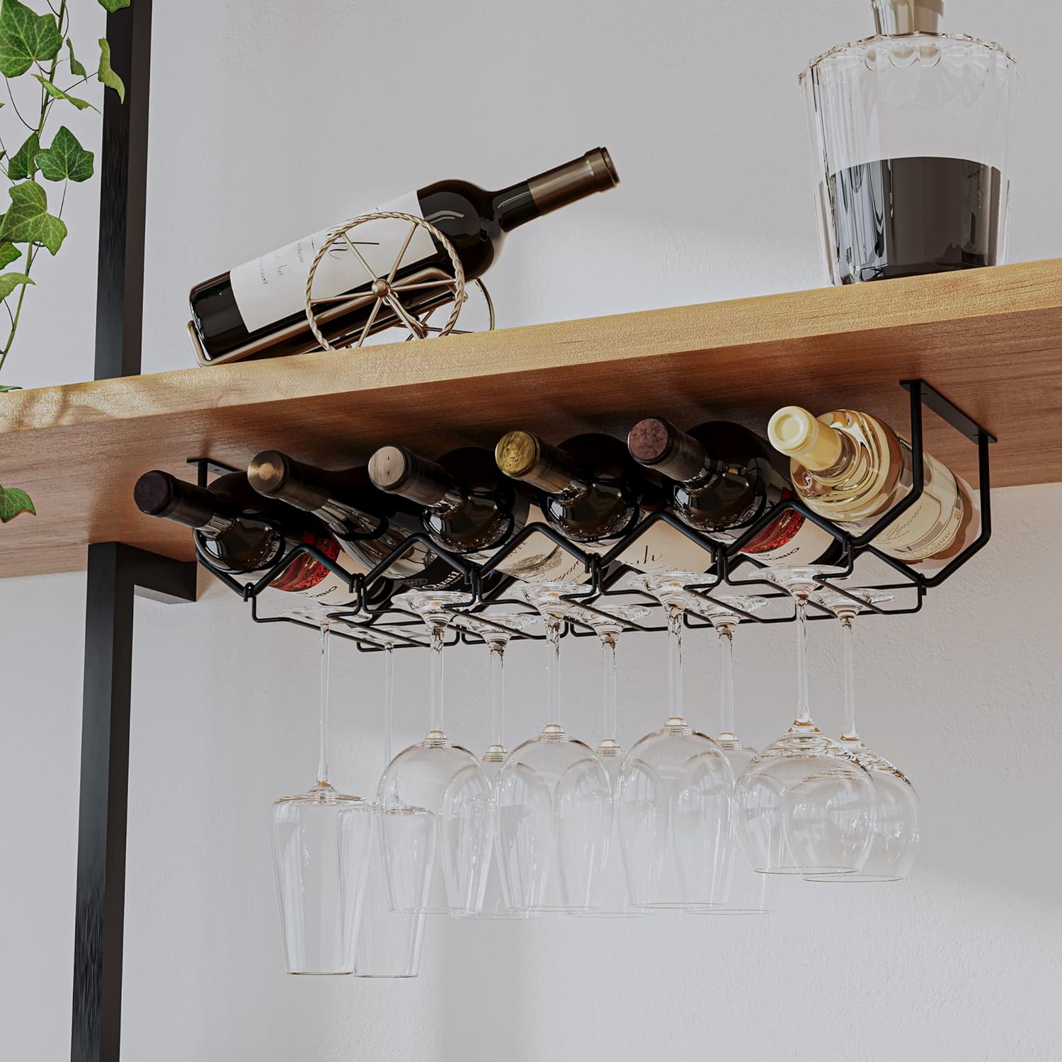 Wallniture Piccola Under Cabinet Wine Glass Holder