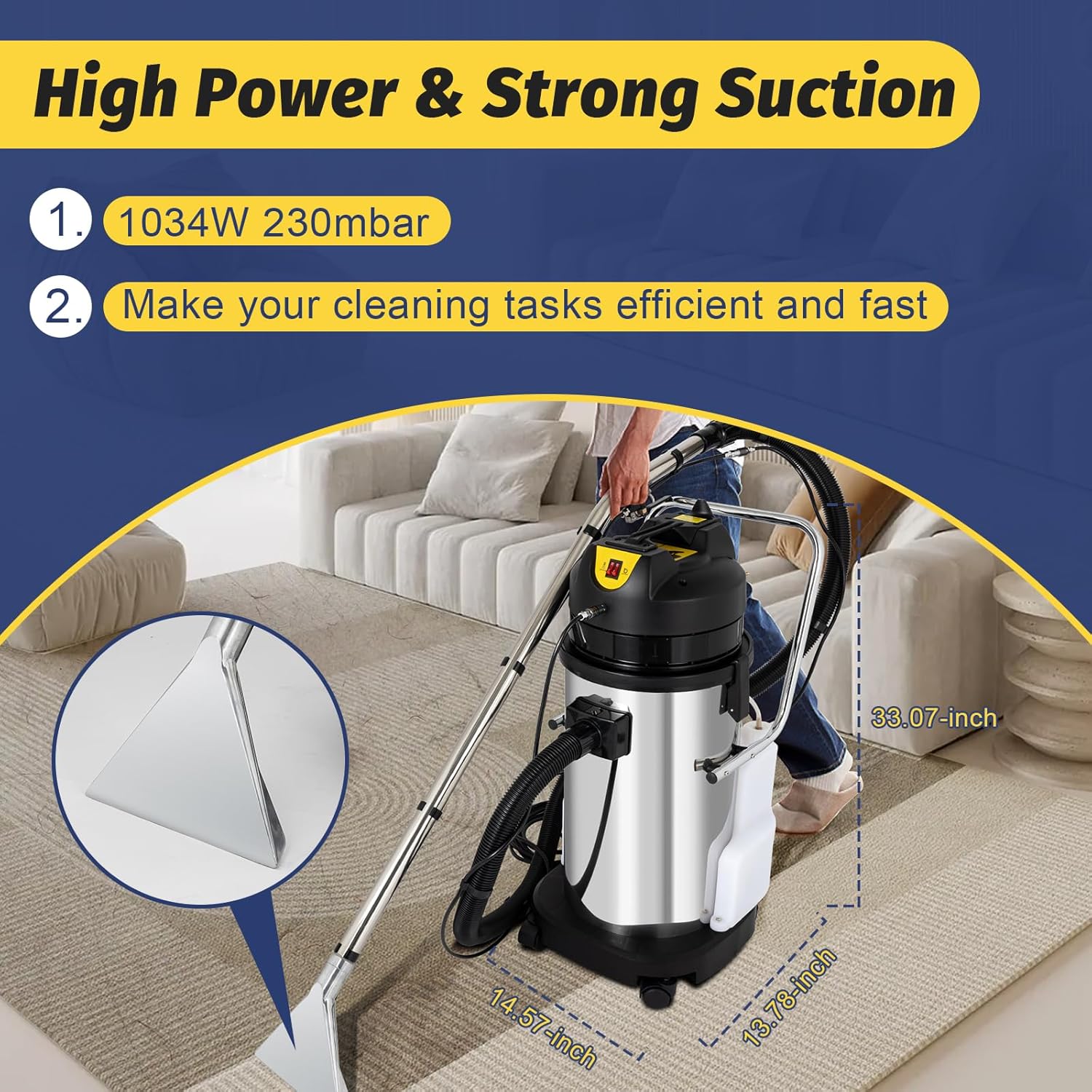 AKSDSGA 1000W 3 in 1 Carpet Cleaner Vacuum Machine