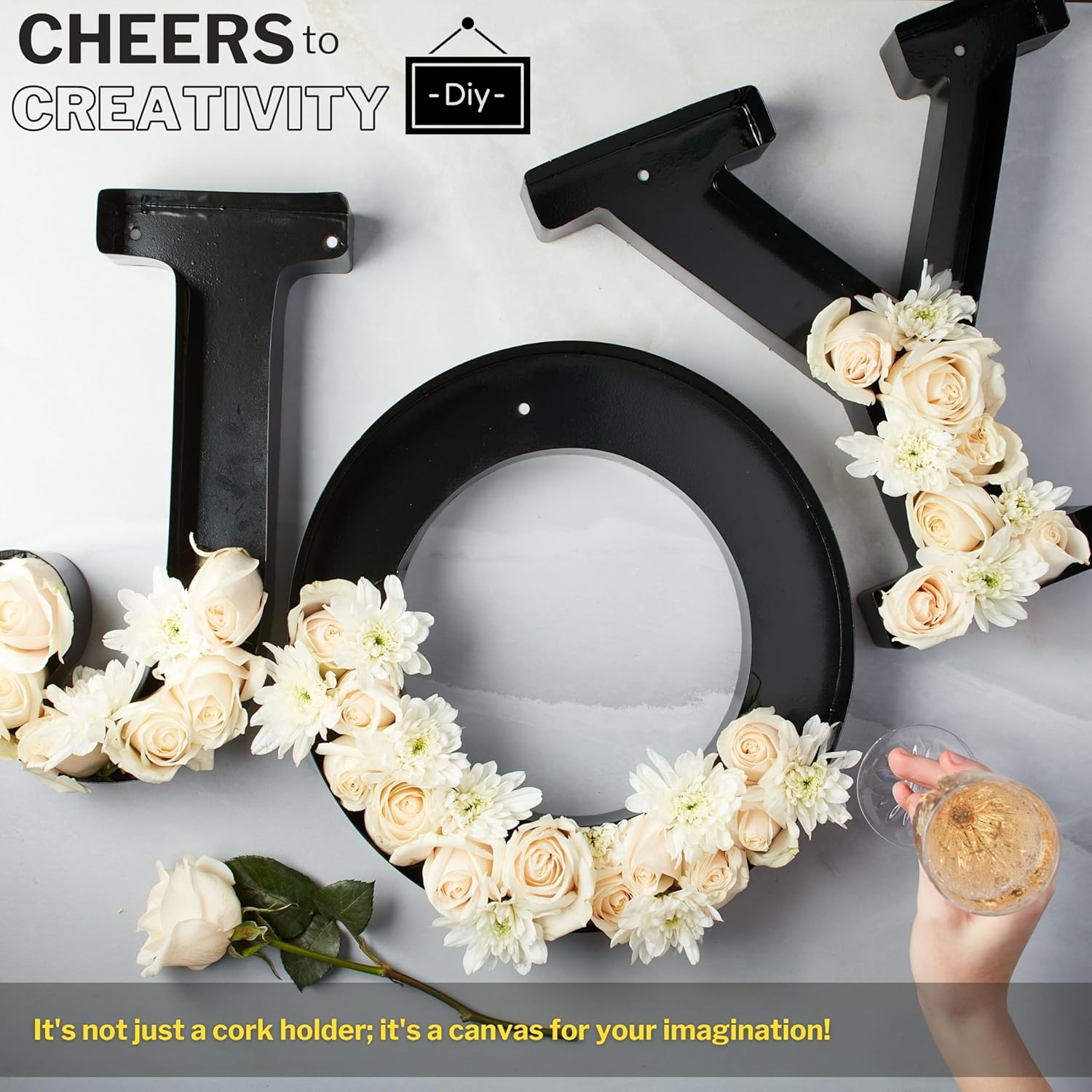 DECOMIL Wine Cork Holder Letters Decorative Wall Art
