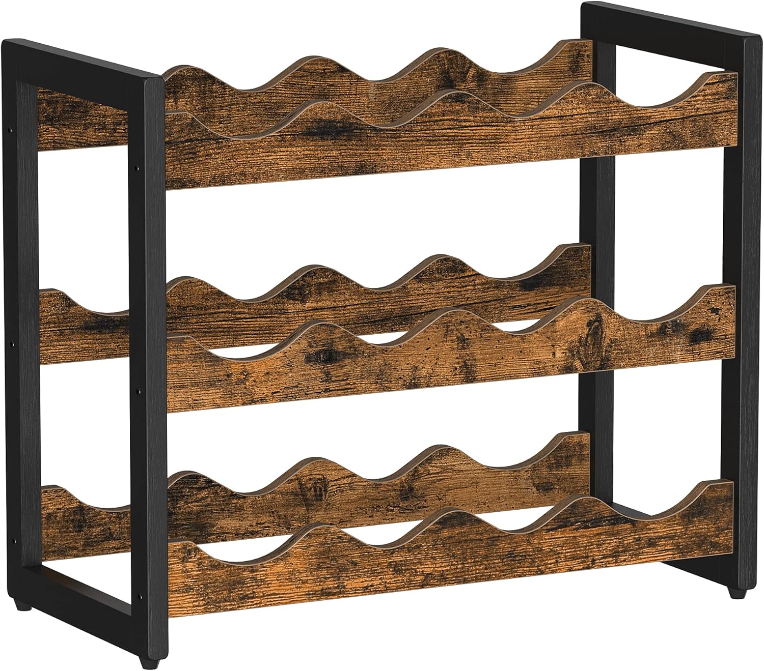SONGMICS Tabletop Wine Rack 3 Tier 12 Bottle Storage