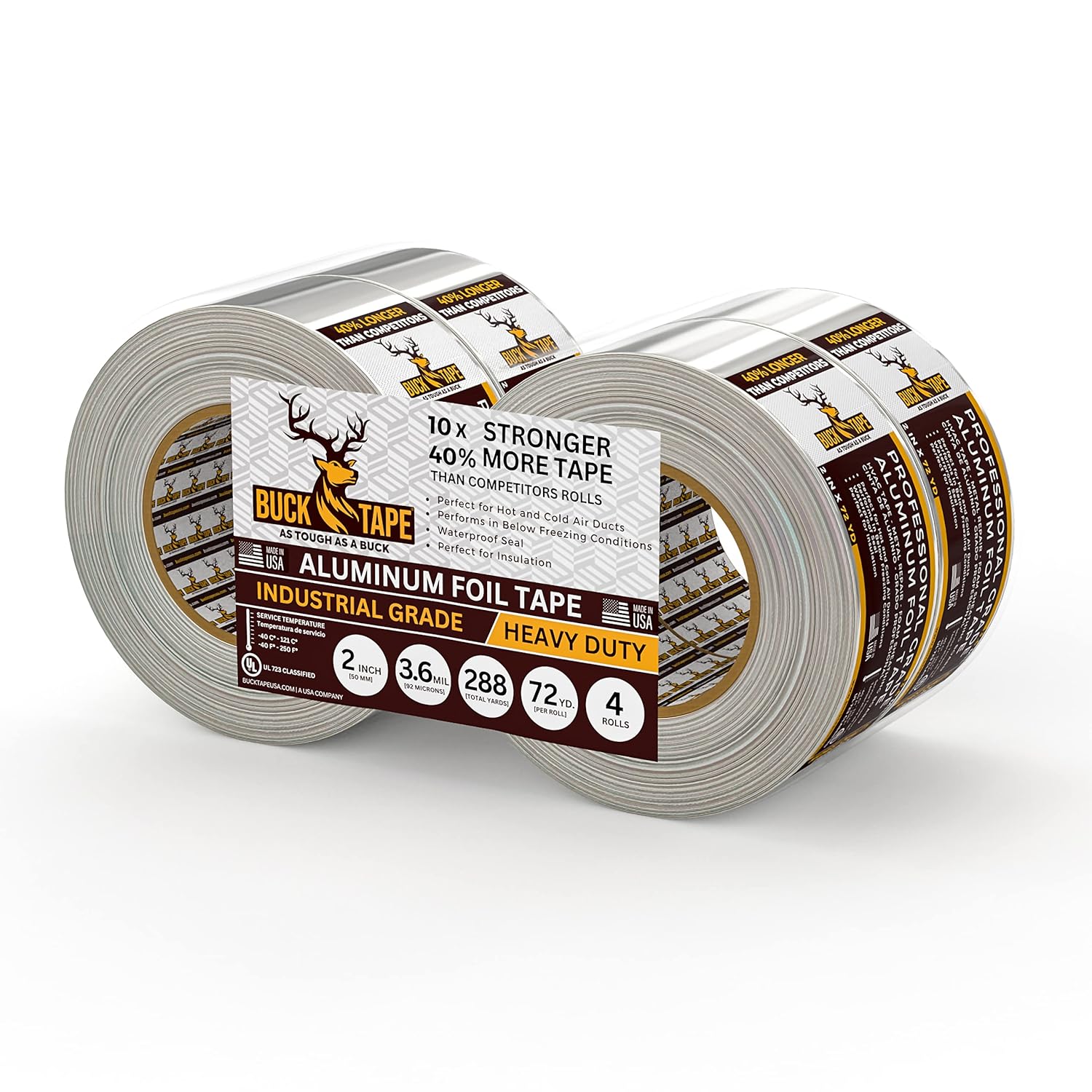 4 Pack Buck Heavy Duty Duct Tape 2 Inch x 216ft