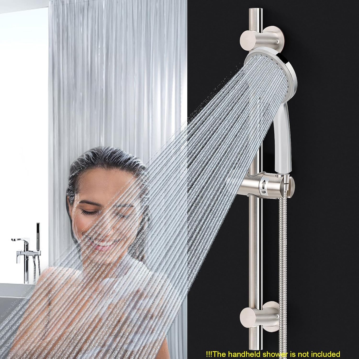 NearMoon Adjustable Shower Slide Bar with Handheld Holder