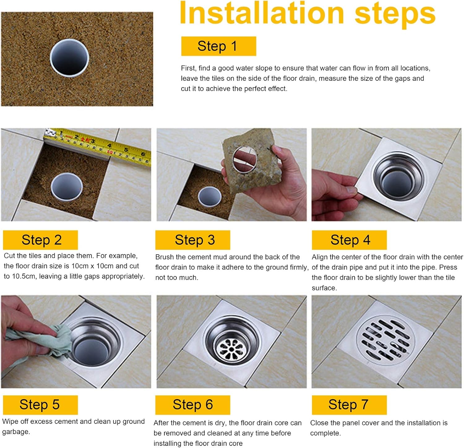 Kuuleyn Copper Shower Drain Cover Kit for Bathroom and Kitchen