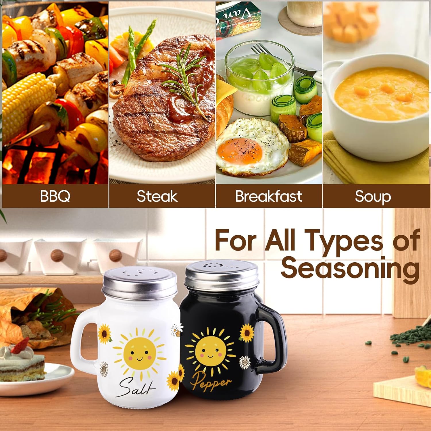 BSEROBS 2 Pack Sunflower Salt Pepper Shakers