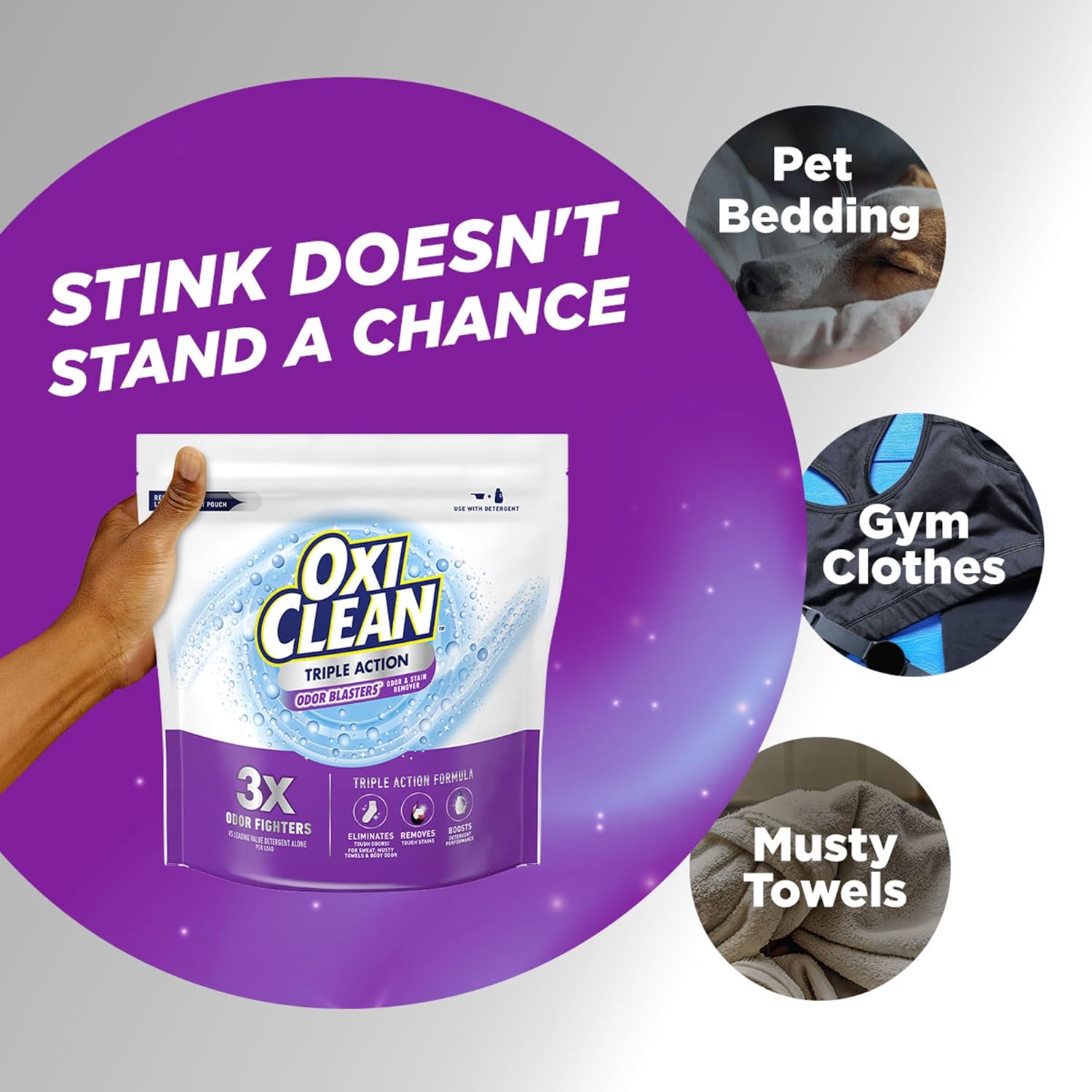 OxiClean Triple Action Odor Blasters 4 LB Pouch 1