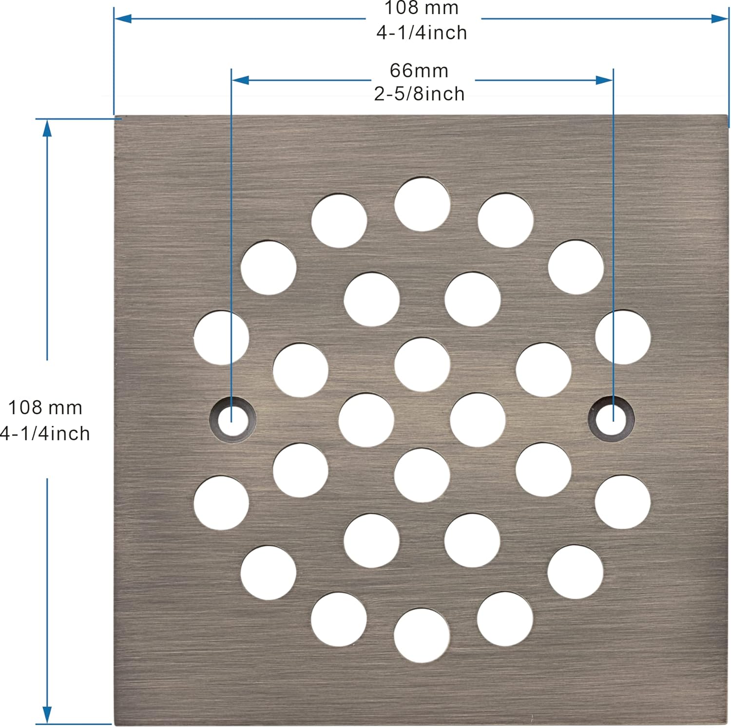 Square 4-14 Inch Screw-in Shower Drain Cover Replacement 1