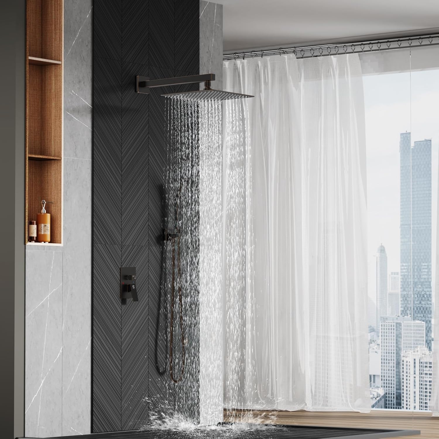 SR SUN RISE ORB Square Rain Shower Set with Handle
