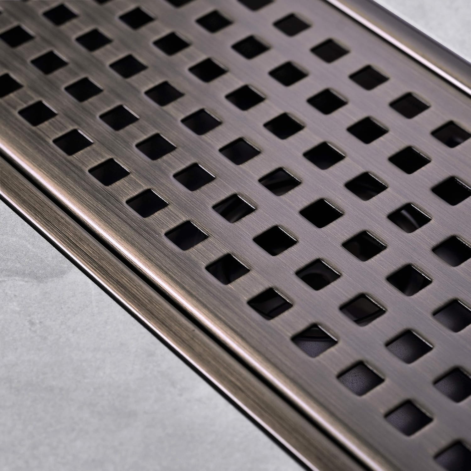 Linear Shower Floor Drain 12 Inch Brushed Bronze