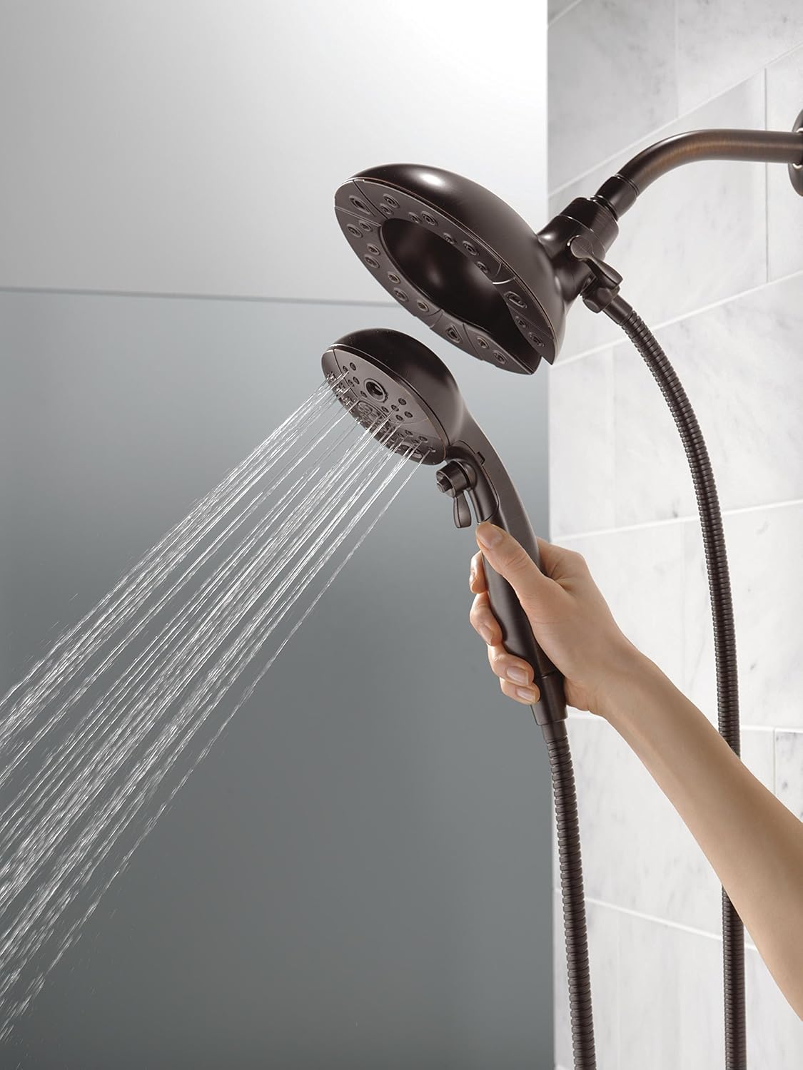 Delta In2ition 5-Setting Hand Held Shower Head with Hose Venetian Bronze