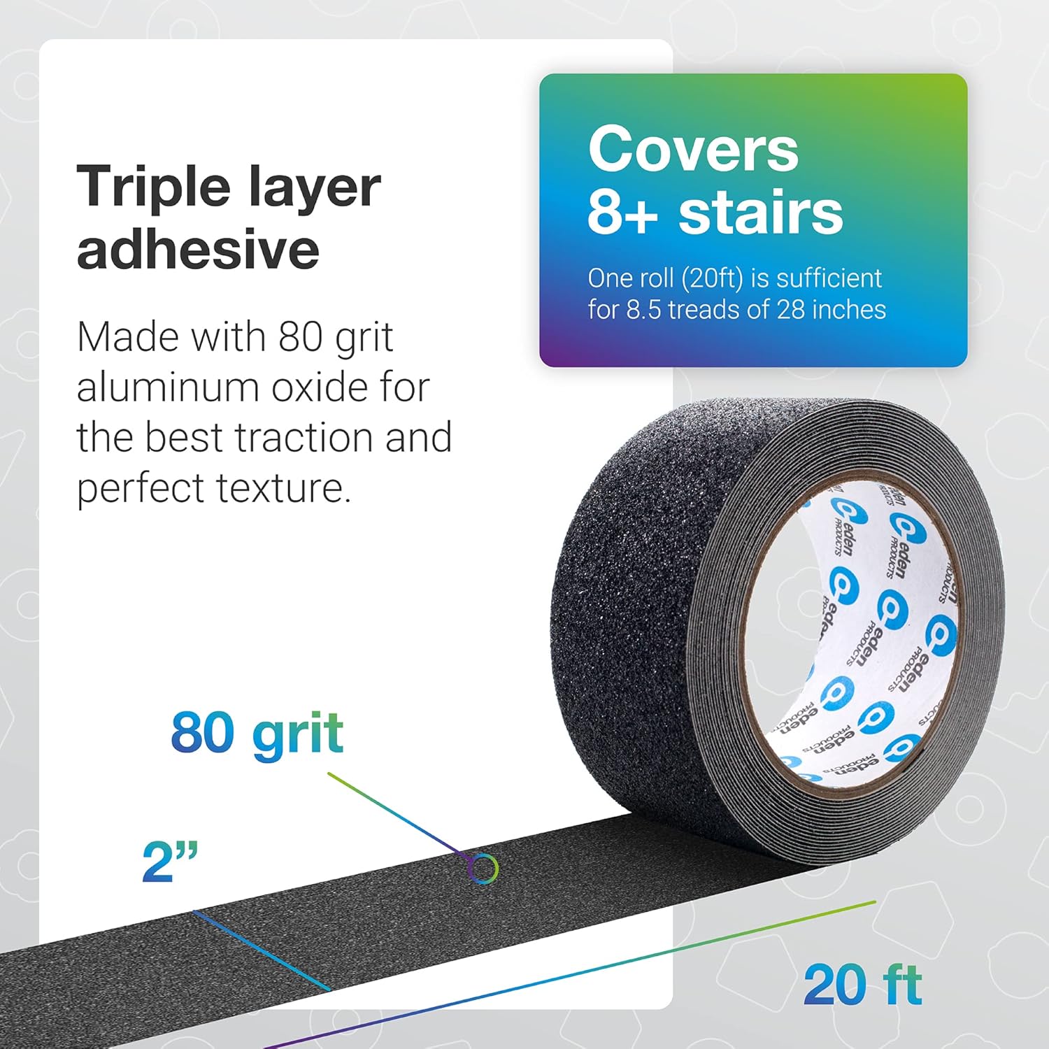 EdenProducts Heavy Duty Anti Slip Tape 2x20ft 2 Pack