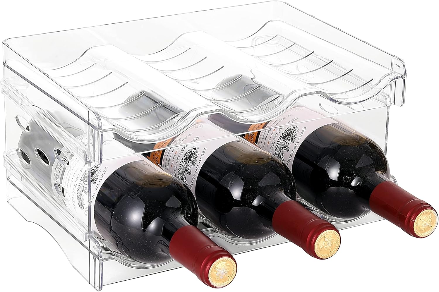 IEEK Plastic Stackable Bottle Storage Rack 2 Pack