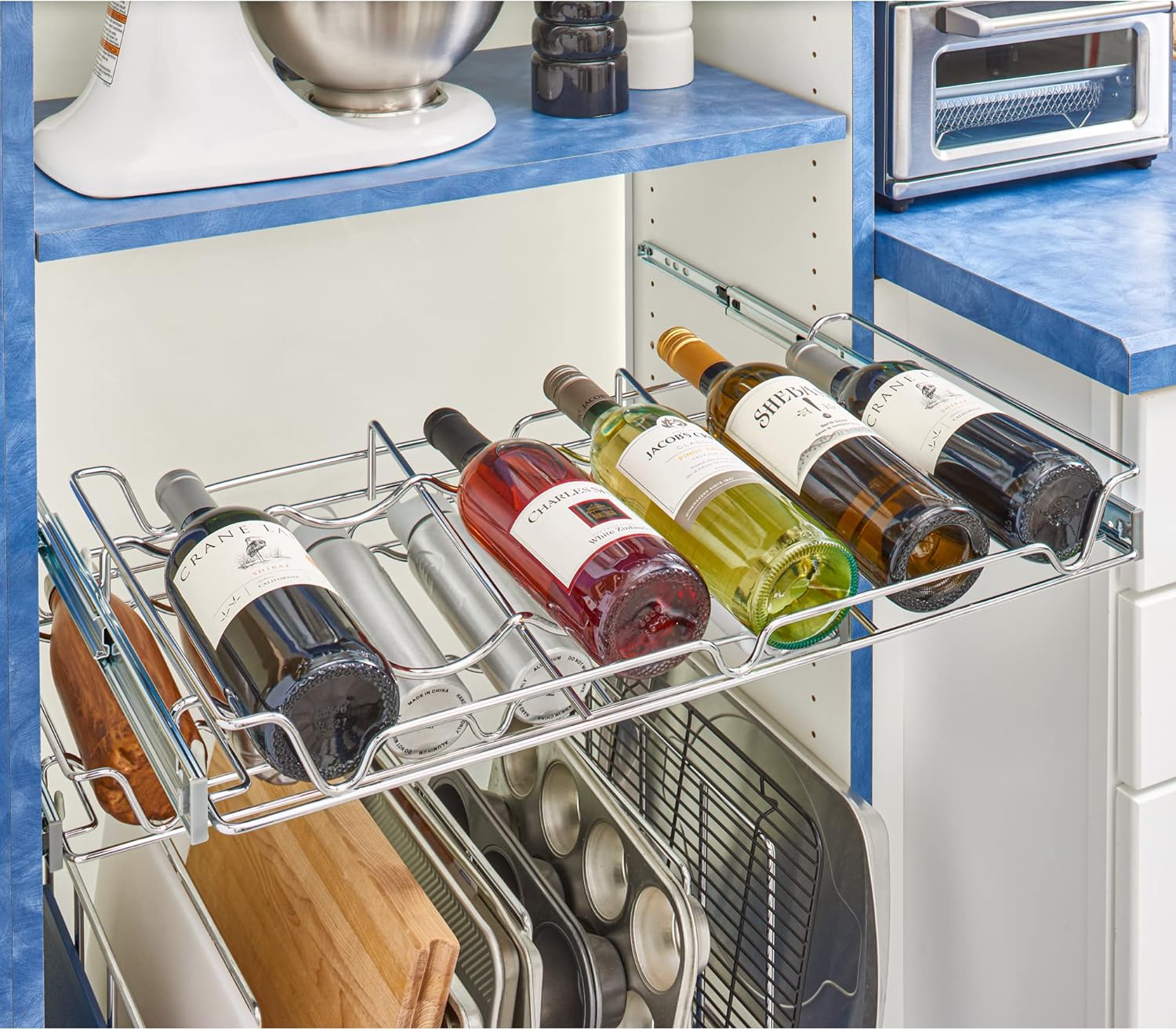 Rev-A-Shelf Pull-Out Wine Rack Organizer 30 Chrome