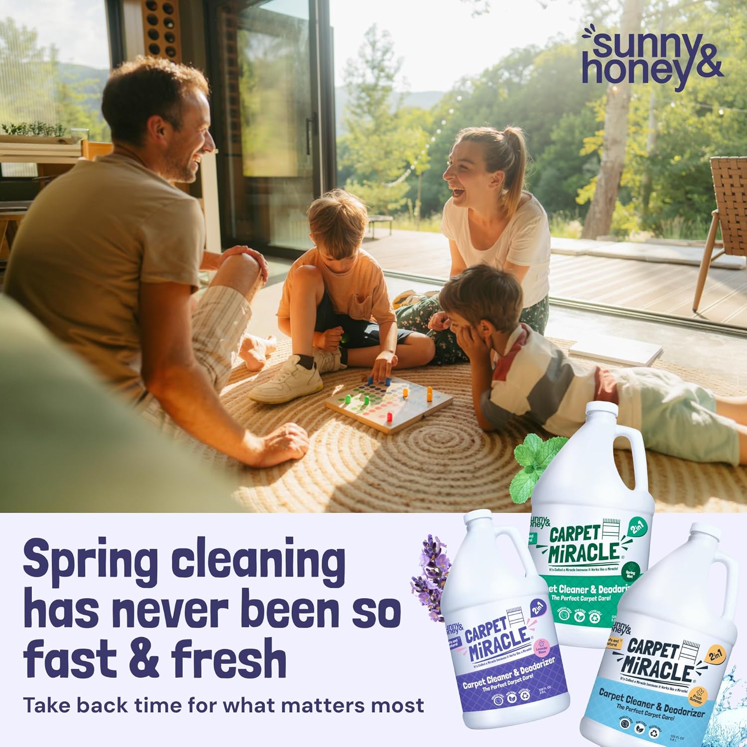 Sunny And Honey Carpet Cleaner Shampoo 32 Fl Oz Light Lavender
