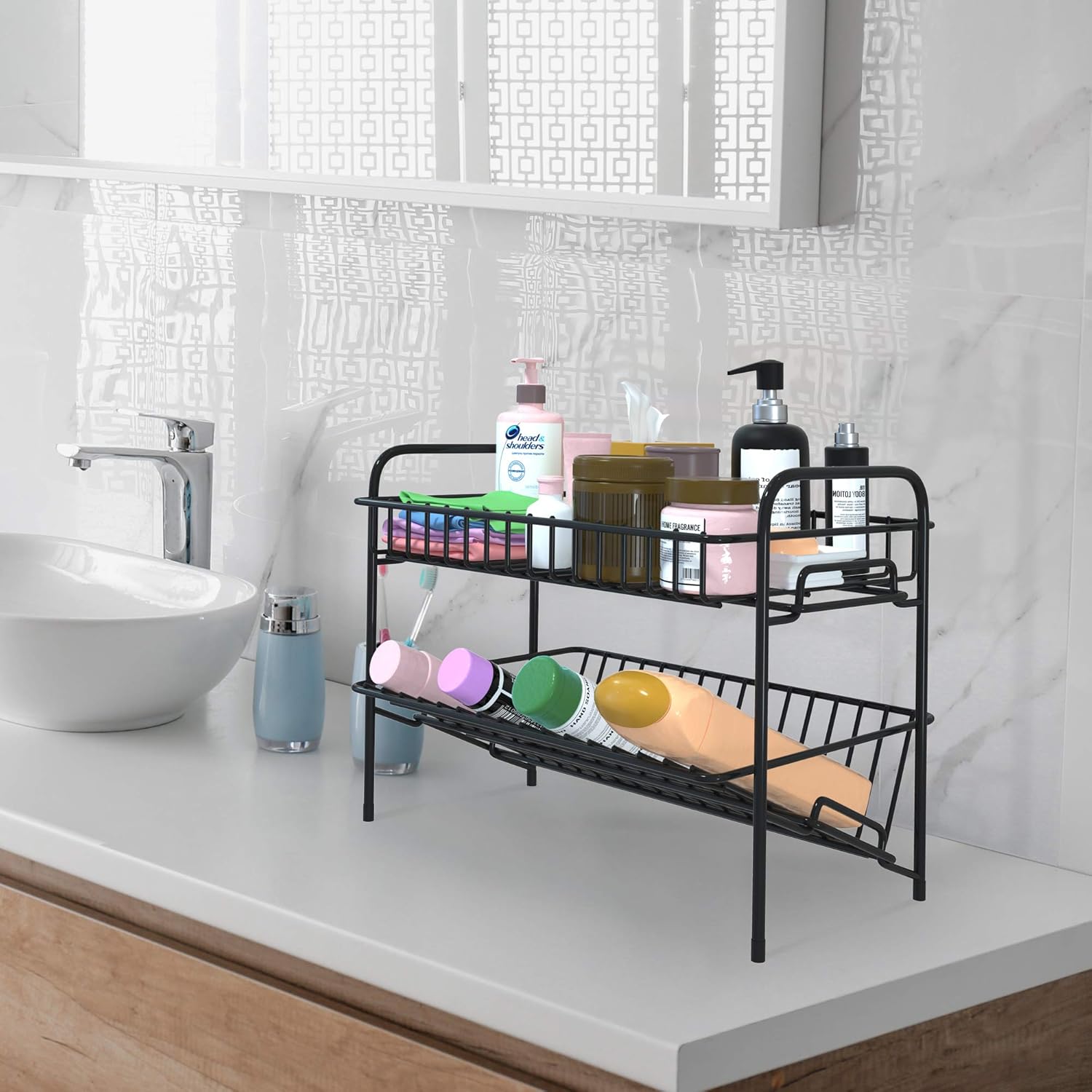 HengLiSam 2 Tier Spice Rack Organizer Black 1