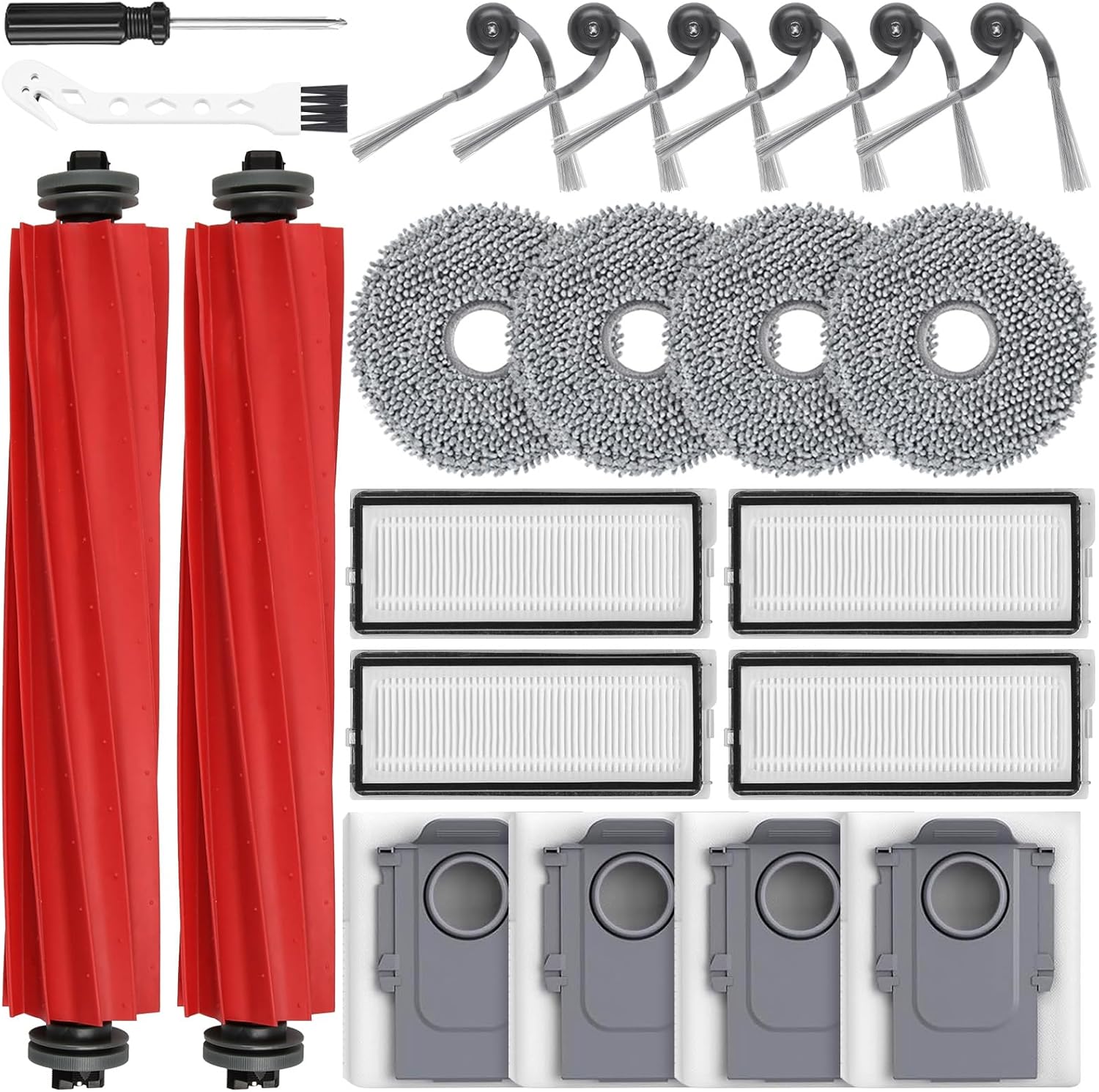 DrFlito 22-Pack Replacement Accessories Kit for Roborock QV35AQV35S