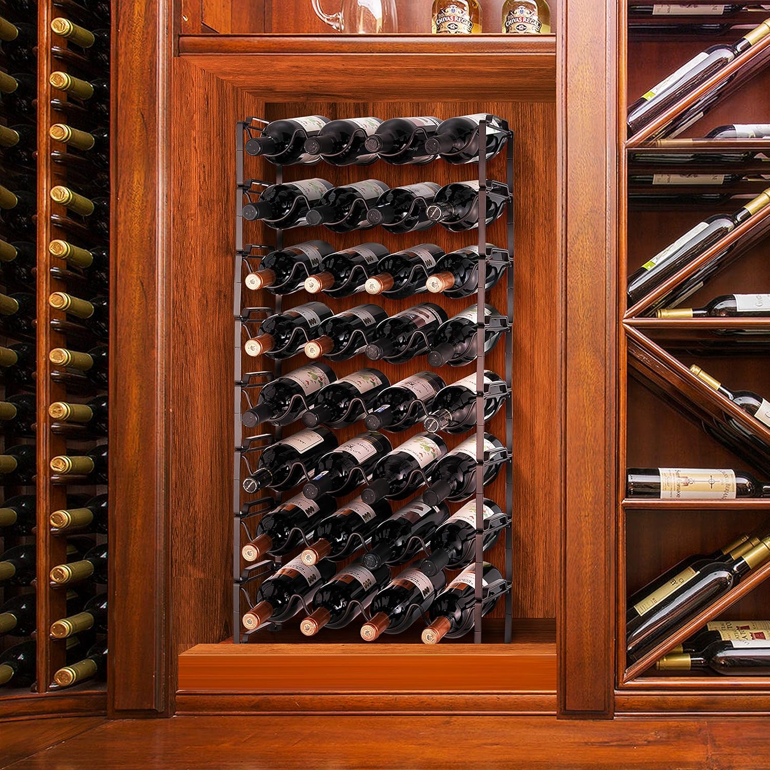 Simple Trending 4-Tier Wine Rack with 16 Bottle Capacity Bronze Finish
