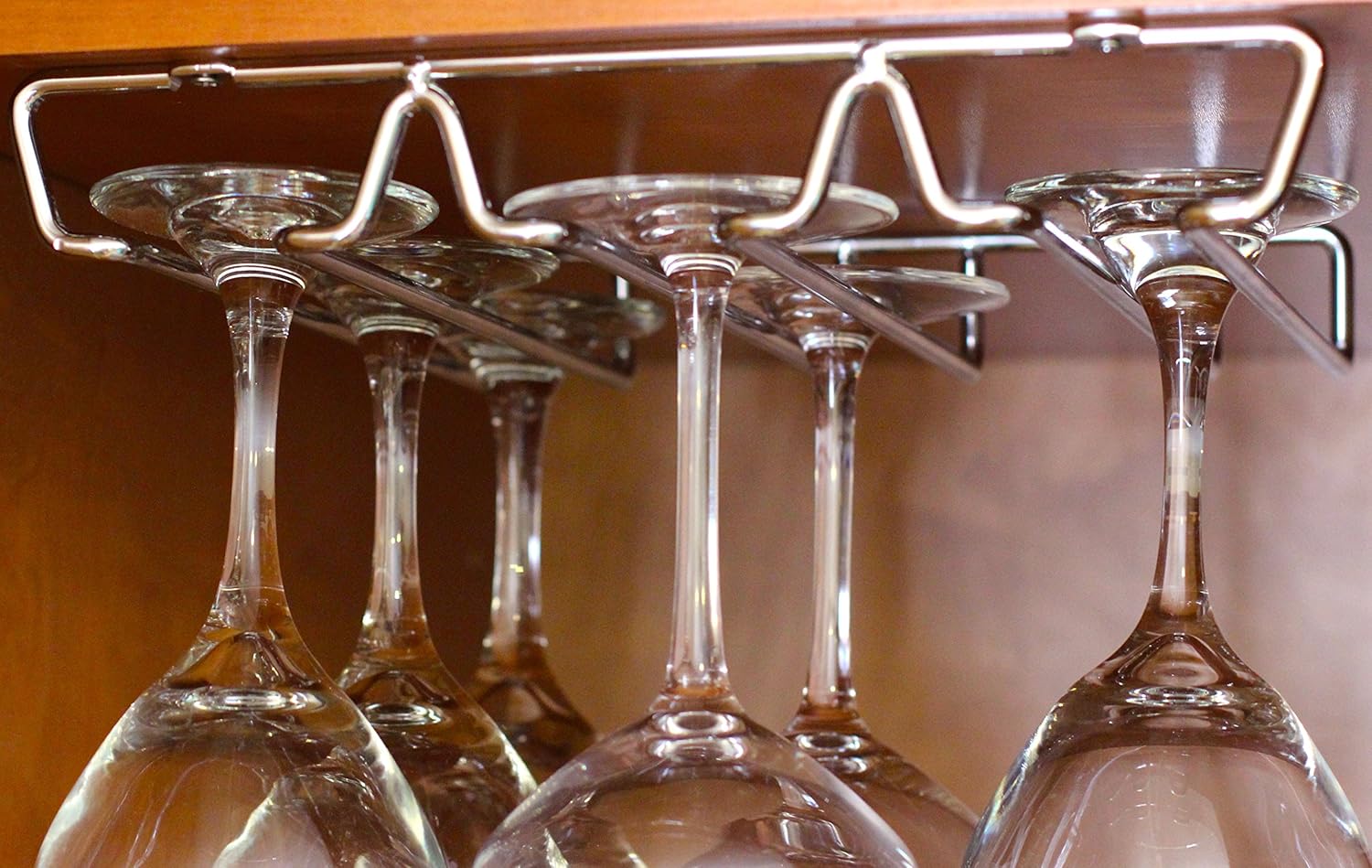 DecoBros Under Cabinet Stemware Rack Holder Chrome