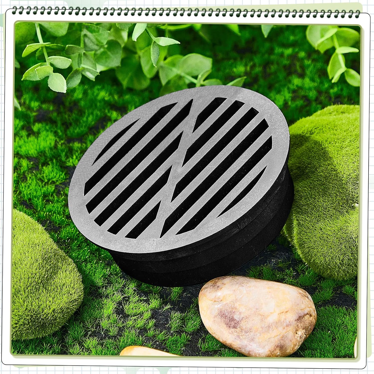 Taiyin 8 Pcs 45-inch Plastic Round Grate Cover Black