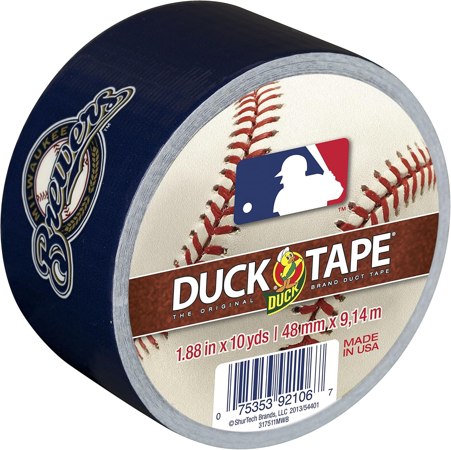 Duck FBA Milwaukee Brewers Duct Tape Roll 188x10yd
